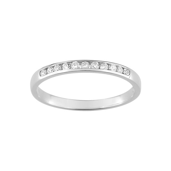 Alliance demi 11 diamants 0.15ct Or Blanc 375