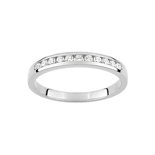 Alliance demi 11 diamants 0.19ct Or Blanc 375