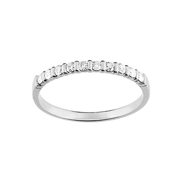 Alliance classique 10 diamants 0.20ct Or Blanc 750