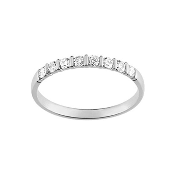 Alliance classique 8 diamants 0.25ct Or Blanc 750