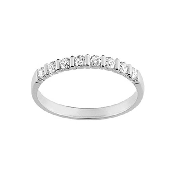 Alliance classique 8 diamants 0.30ct Or Blanc 750