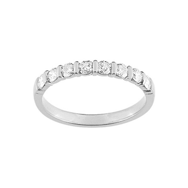 Alliance classique 8 diamants 0.40ct Or Blanc 750