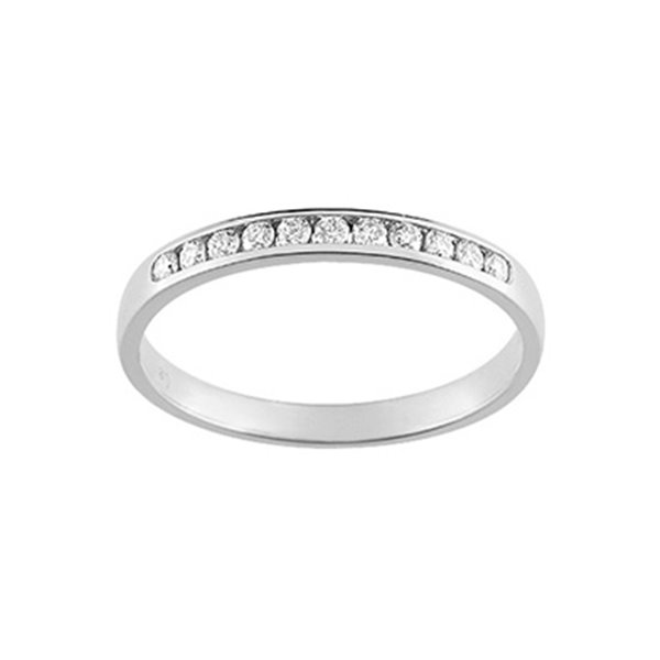 Alliance demi 11 diamants 0.15ct Or Blanc 750