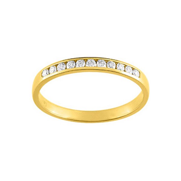 Alliance demi diamant 0.15ct Or Jaune 750