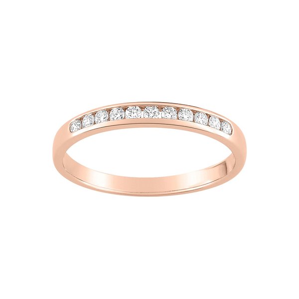 Alliance demi diamant 0.15ct Or Rose 750