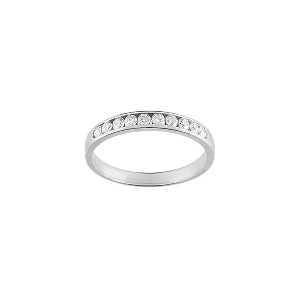 Alliance demi 10 diamants 0.25ct Or Blanc 750