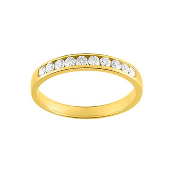 Alliance demi diamant 0.25ct Or Jaune 750