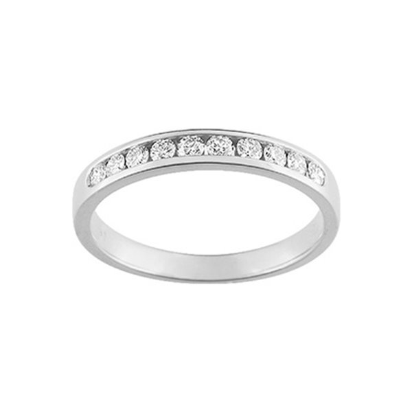 Alliance demi 10 diamants 0.30ct Or Blanc 750