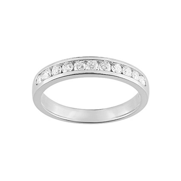 Alliance demi 11 diamants 0.40ct Or Blanc 750