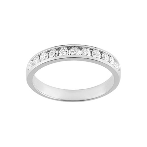 Alliance demi 11 diamants 0.50ct Or Blanc 750