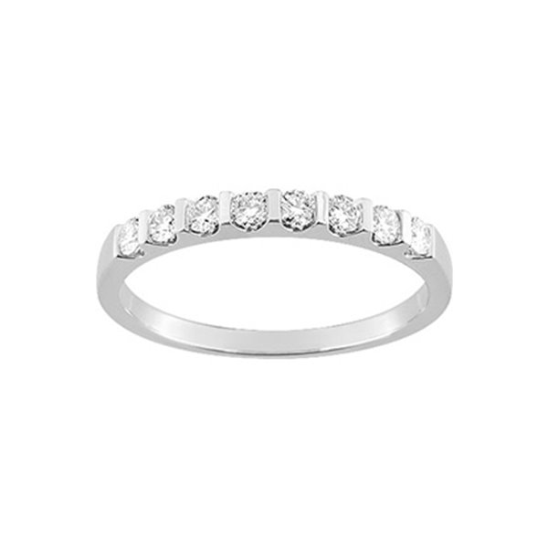 Alliance classique 8 diamants 0.30ct Or Blanc 750