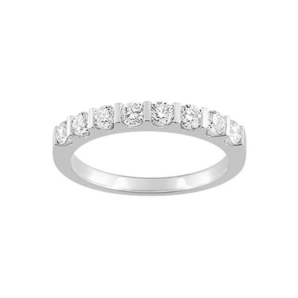 Alliance classique 8 diamants 0.50ct Or Blanc 750