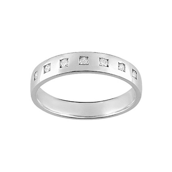 Alliance ruban 7 diamant 0.14ct Or Blanc 750