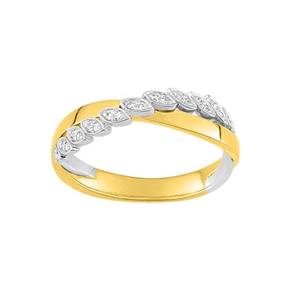 Alliance moderne 20 diamant 0.08ct Or Jaune et blanc Or 750