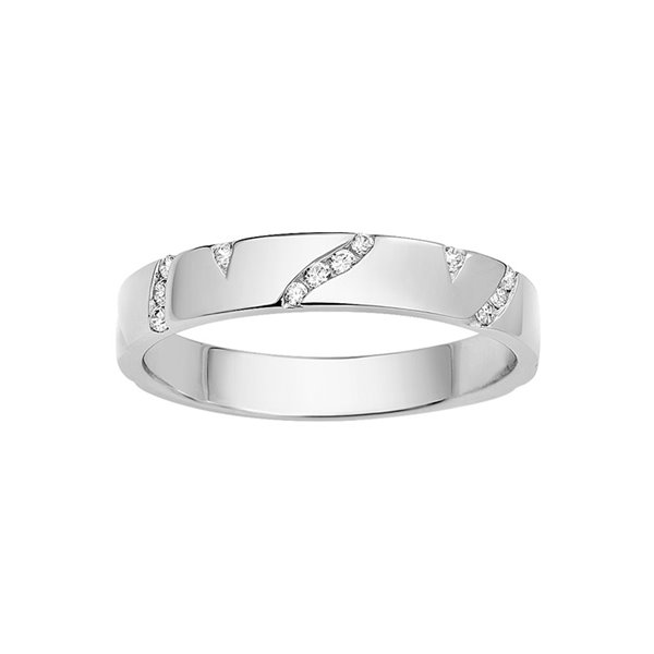 Alliance moderne 12 diamant 0.10ct Or Blanc 750