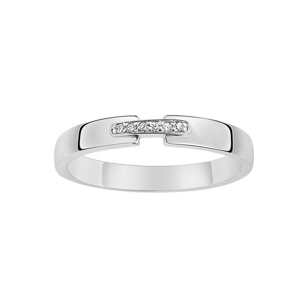 Alliance moderne 6 diamant 0.02ct Or Blanc 750