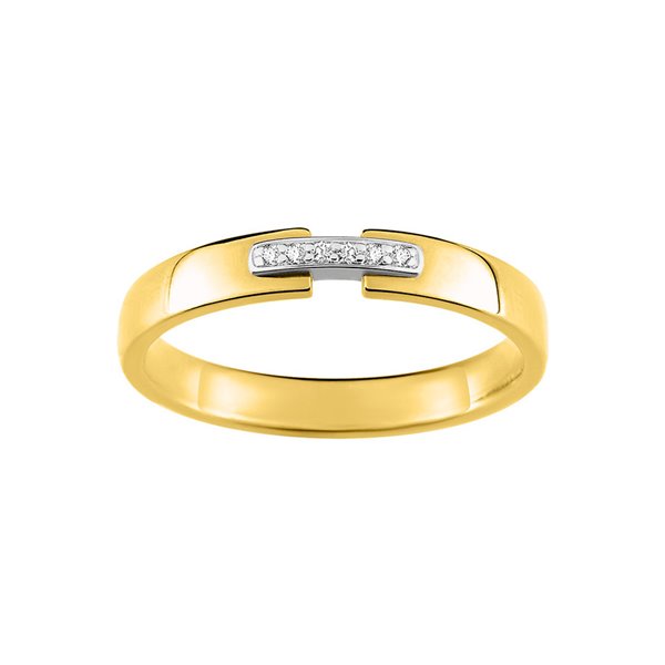 Alliance moderne 6 diamant 0.02ct Or Jaune et blanc Or 750