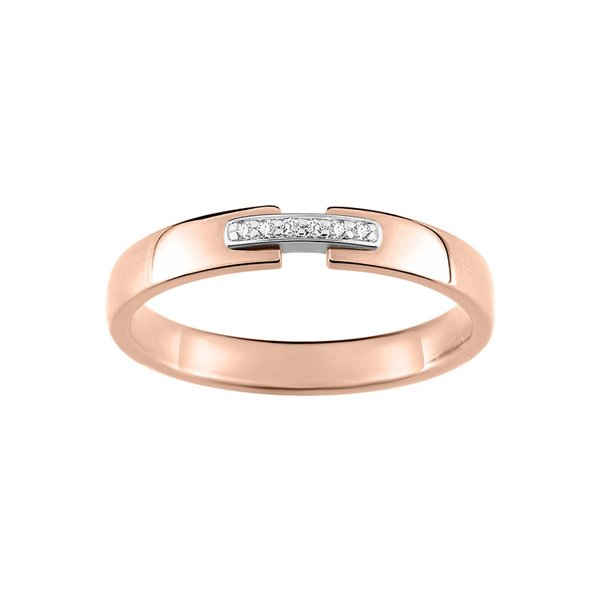 Alliance moderne diamant 0.02ct Or Rose et Blanc Or 750