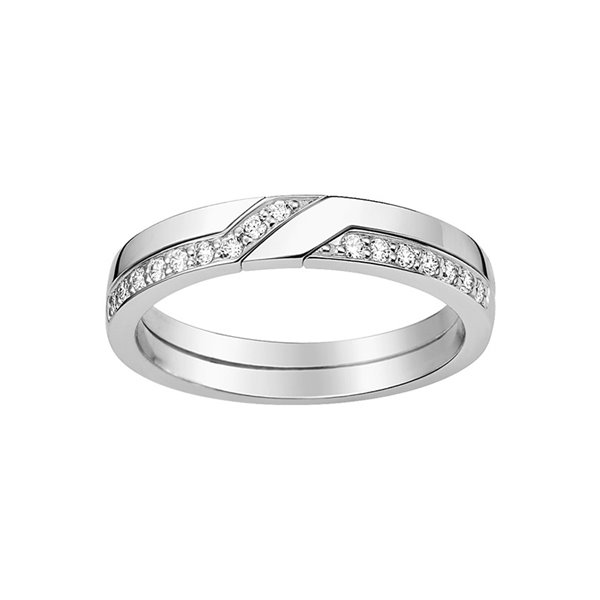 Alliance moderne 16 diamant 0.16ct Or Blanc 750