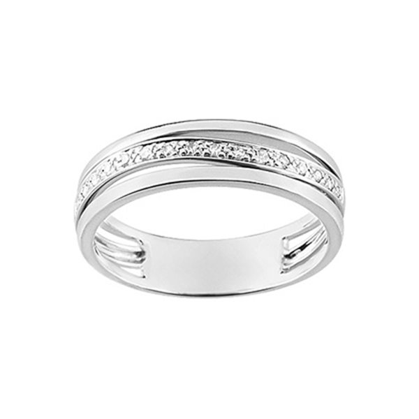 Alliance moderne 19 diamants 0.08ct Or Blanc 750