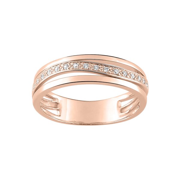 Alliance moderne diamant 0.08ct Or Rose 750