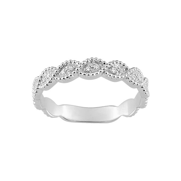 Alliance moderne 10 diamants 0.05ct Or Blanc 750