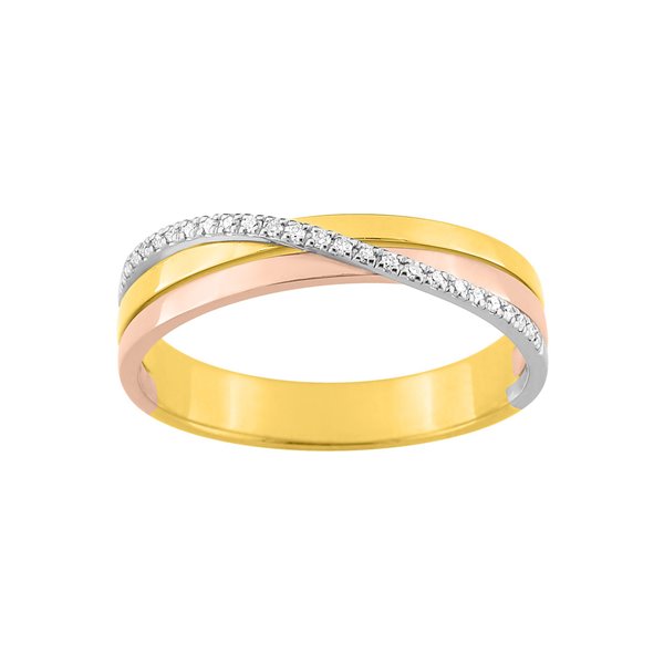 Alliance moderne 25 diamant 0.075ct Or Jaune et blanc Or 750