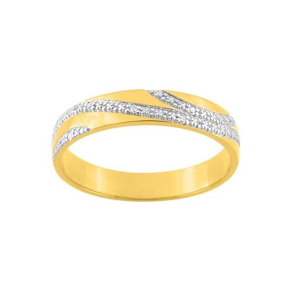 Alliance moderne 5 diamant 0.015ct Or Jaune et blanc Or 750