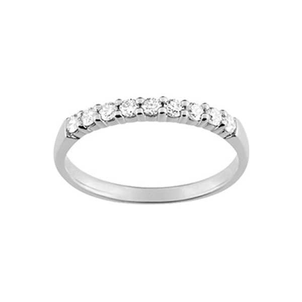 Alliance classique 9 diamants 0.23ct Or Blanc 750