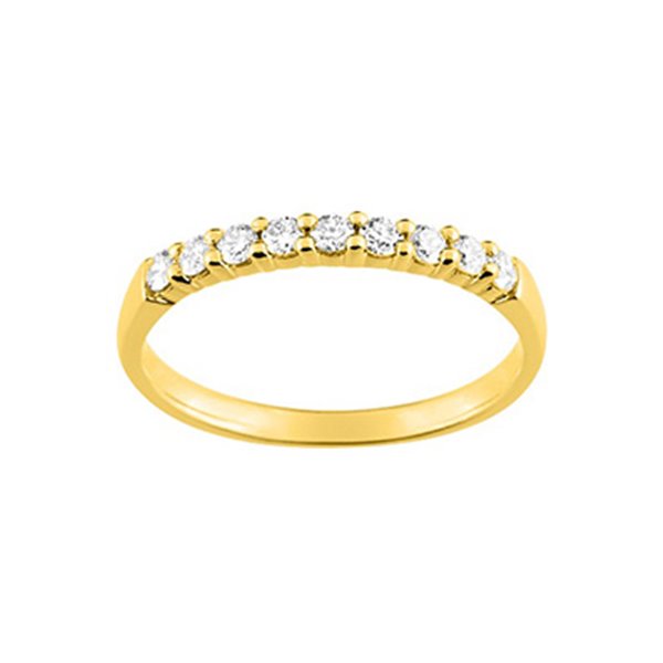 Alliance classique 9 diamants 0.23ct Or Jaune 750