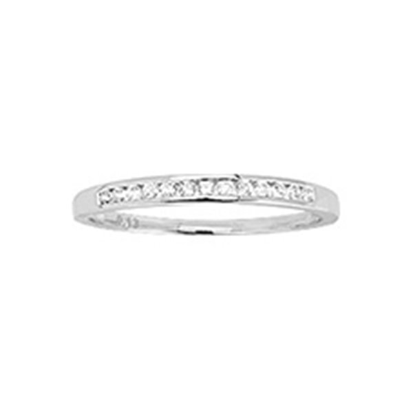 Alliance demi diamant 0.11ct Or Blanc 375