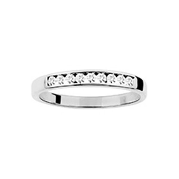 Alliance demi diamant 0.19ct Or Blanc 375