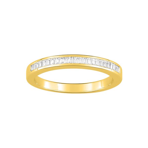 Alliance Demi-Rêve diamants baguettes 0.22ct en Or Jaune 375