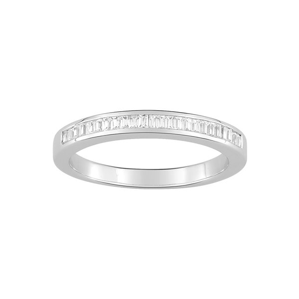 Alliance Demi-Rêve diamants baguettes 0.22ct en Or Blanc 375