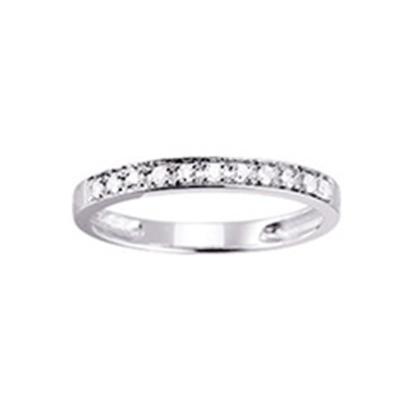 Alliance demi diamant 0.15ct Or Blanc 375