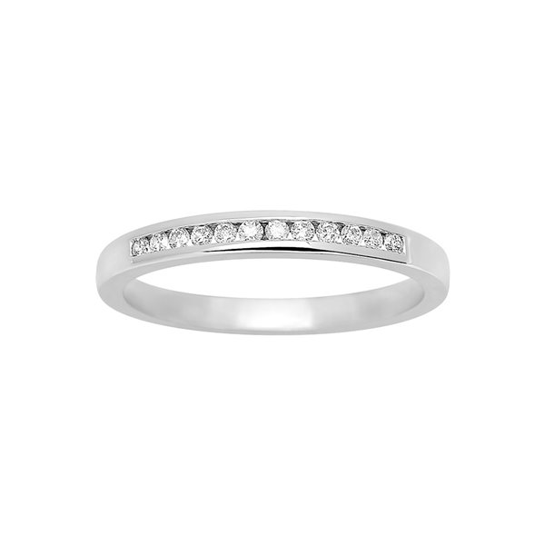 Alliance demi diamant 0.12ct Or Blanc 750