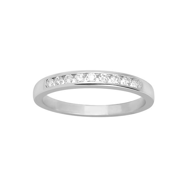 Alliance demi diamant 0.18ct Or Blanc 750