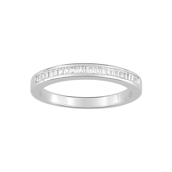 Alliance Demi-Rêve diamants baguettes 0.22ct en Or Blanc 750