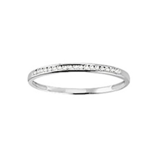 Alliance demi diamant 0.08ct Or Blanc 375