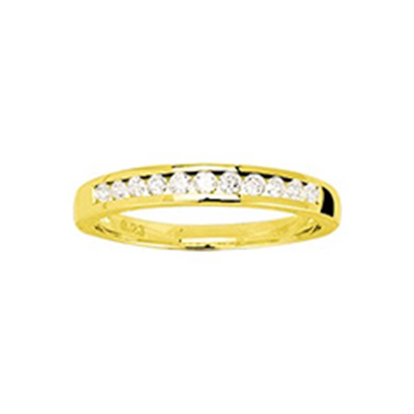 Alliance demi diamant 0.22ct Or Jaune 750