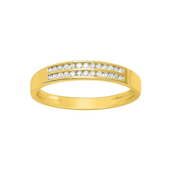 Alliance demi diamant 0.12ct Or Jaune 750