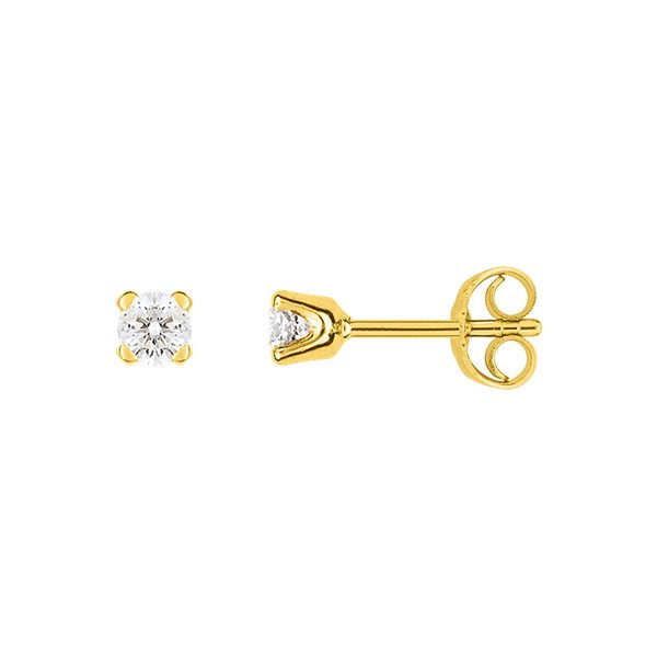 Boucles d'oreilles clou diamant 0.20 Or Jaune 750