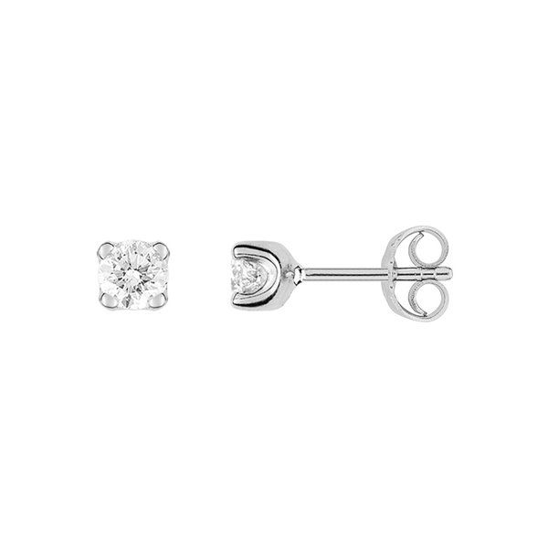 Boucles d'oreilles clou diamant 0.30 Or Blanc 750