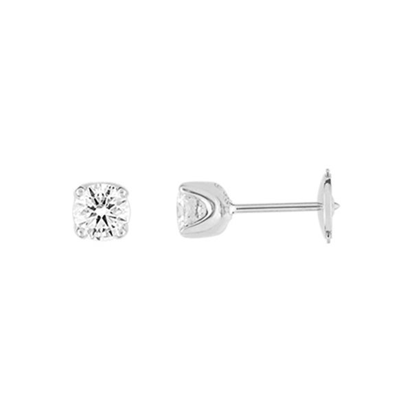 Boucles d'oreilles clou diamant 0.40 Or Blanc 750