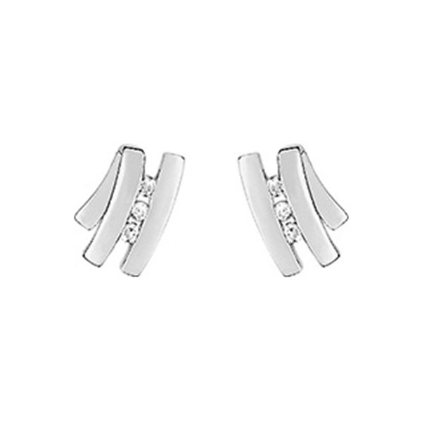 Boucles d'oreilles clou 6 diamant 0.04 Or Blanc 750