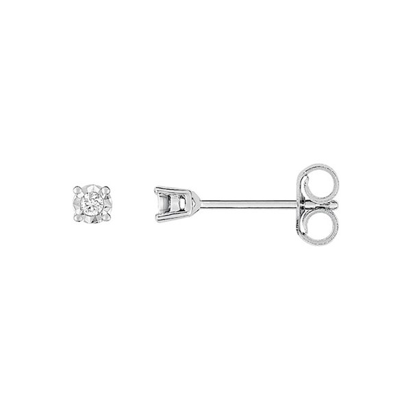 Boucles d'oreilles clou diamant 0.03 Or Blanc 750