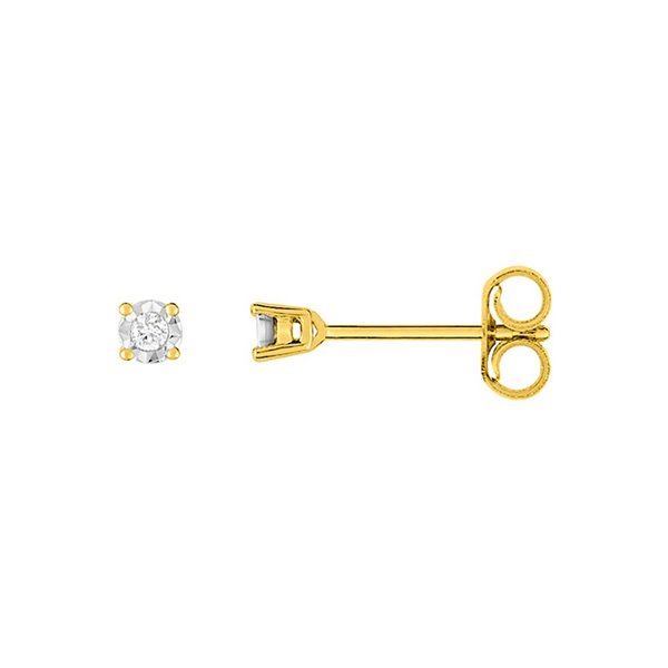 Boucles d'oreilles clou diamant 0.03ct Or Jaune et blanc Or 750