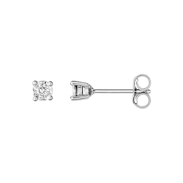 Boucles d'oreilles clou diamant 0.08 Or Blanc 750