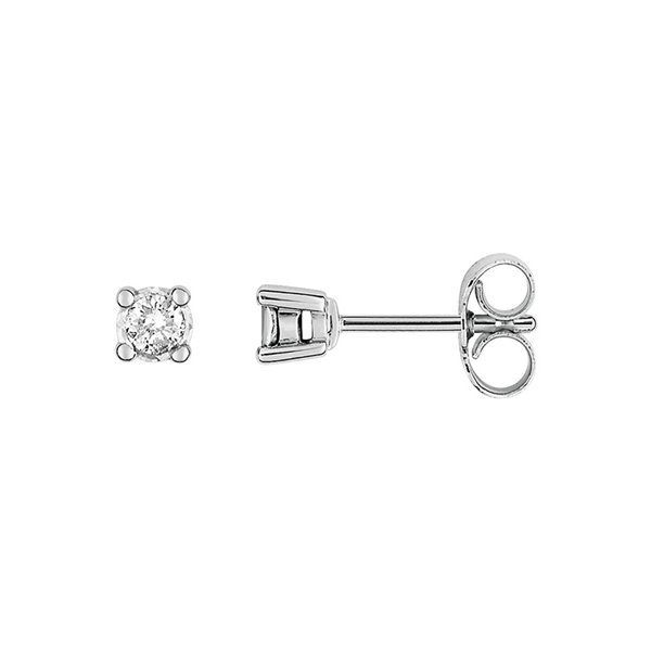 Boucles d'oreilles clou diamant 0.14 Or Blanc 750