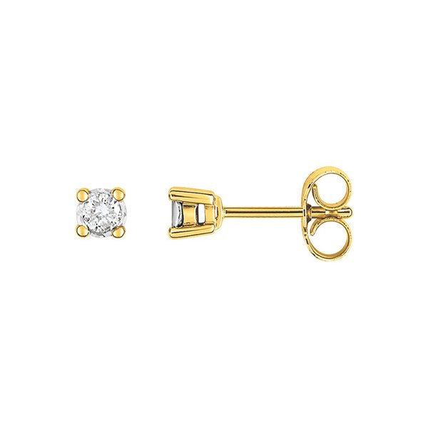 Boucles d'oreilles clou diamant 0.14ct Or Jaune et blanc Or 750